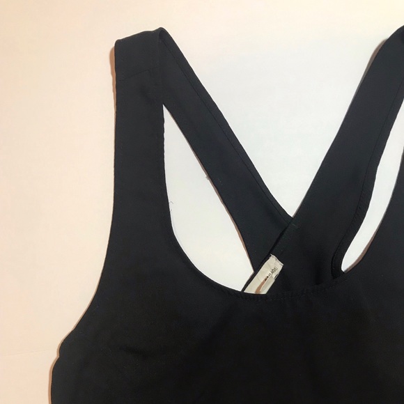 Black Open Back Crop Top Tank Top Medium - Picture 3 of 4